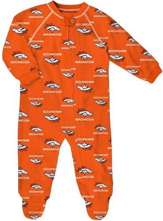 Outerstuff Infant Orange Denver Broncos Allover Print Raglan Full-Zip Jumper at Nordstrom, Size 18M