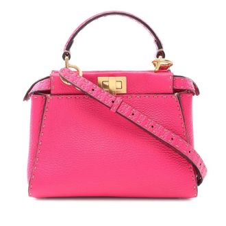 Fendi Pre-owned Fendi Mini Leather Selleria Peekaboo Iconic Satchel Ladies NVCYFIMJJVWW02GJ