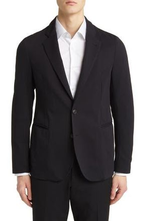 Emporio Armani Rice Stitch Sport Coat in Solid Black at Nordstrom Rack, Size 38 Us / 48 Eu