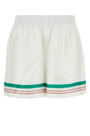 Casablanca White Satin Shorts