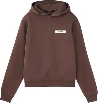Jacquemus Hoodies & sweatvesten, Heren, Bruin, S, Katoen, Gros Grain Hoodie