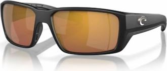 Costa Mens Fantail Polarized Sunglasses 580G In Matte Black Gold Mirror