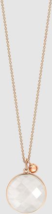 Ginette NY Collier Pixie Ever Disc Pierre de Lune Blanche Or Rose