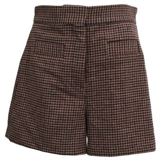Sandro Sandro Houndstooth Shorts in Multicolor Wool