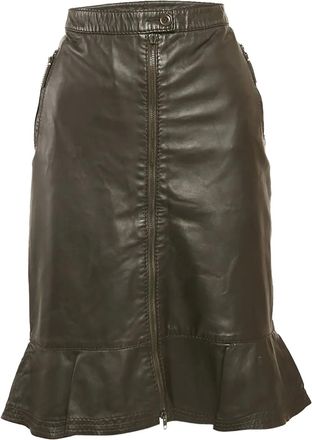 Moschino leather midi skirt - Brown