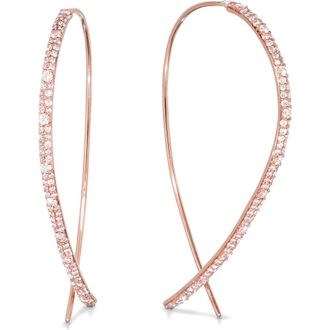 Lana Jewelry 14K Gold Upside Down Diamond Hoop Earrings in Rose Gold at Nordstrom