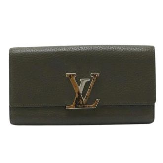 Louis Vuitton Pre-owned Wallets, female, Green, Size: ONE SIZE Pre-owned Portefeuille Capucines Leather Long Bifold Wallet