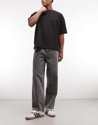 Element Jeans ampi in denim grigio medio-Verde