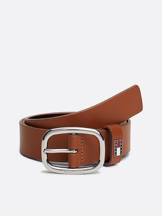 Tommy Hilfiger Oval Buckle Debossed Logo Leather Belt