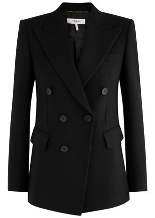 Chlo&eacute; Double-breasted Wool Blazer - Black - 34 (UK6 /xs)