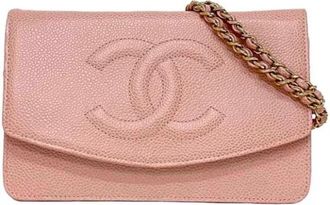 Chanel Pre-owned Leather chanel-bags - Dames - Vintage Schoudertas - Roze - ONE Size - Vintage