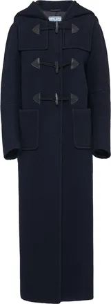 Prada single-breasted velour coat - women - Wool - 42 - Blue