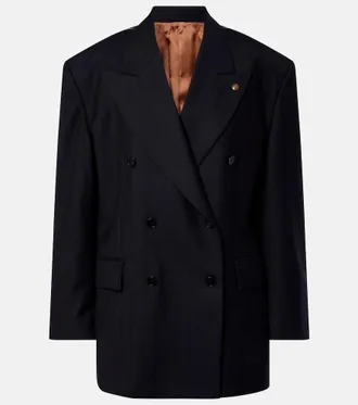 Versace Double-breasted oversized virgin wool blazer