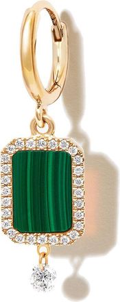 Persée 18kt yellow gold malachite diamond drop earring - women - Diamond/Malachite/18kt Yellow Gold - One Size