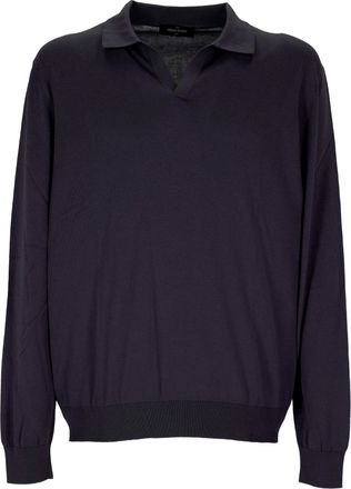 Gran Sasso White Tennis Polo Collar Cotton Pullover