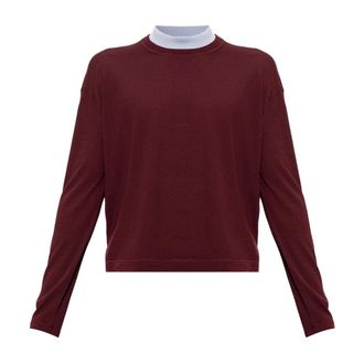 Jil Sander Jersey de Lana con Cuello Redondo - Knitwear - Hombre - Rojo - XL