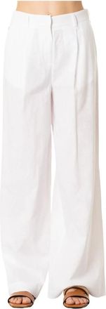 Jijil Pantaloni Larghi in Lino e Cotone - - Trousers - Donna - Bianco - M