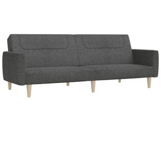 vidaXL Sof&aacute; Cama De 2 Plazas Tela Gris Oscuro Vidaxl