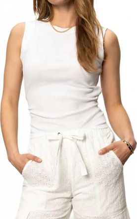 Sanctuary Ribbed Ruched Tank Top In White