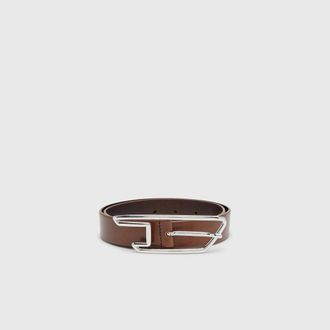 Diesel 3cm belt in pull-up leather - Belts - Woman - Brown