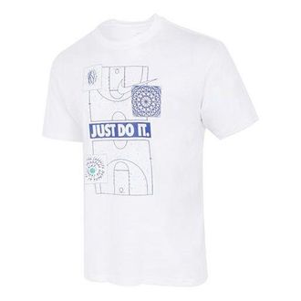 Nike Just Do It Basketball Sports Printing Short Sleeve White DD0810-100