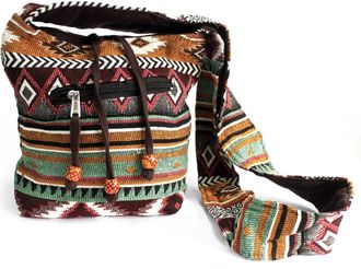 Generic Womens Hippie Crossbody Bag, Nepal Sling Bag, 100% Cotton Bag, Slouchy bag, Hobo Hand Woven Shoulder bag, Ethnic Tribal Boho Bag Purse (Small Chocolat