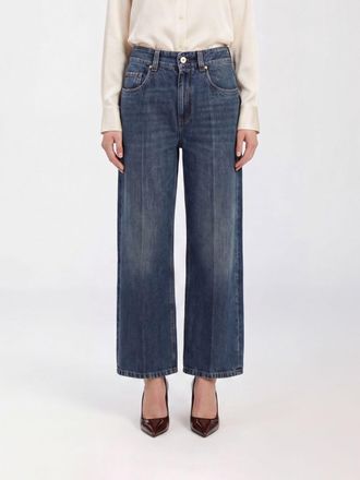 Brunello Cucinelli Wide-Leg Cropped Jeans in Cotton Denim