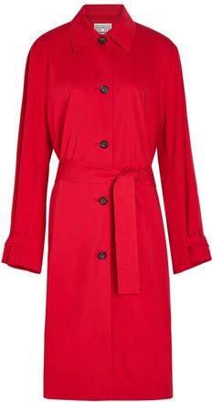 Toteme Belted Cotton Trench Coat - Red - 32 (UK4 / Xxs)