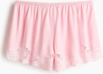 H&M Schlafshorts mit Spitze - Hellrosa