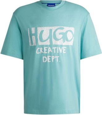 HUGO BOSS Cotton-jersey T-shirt with logo artwork
