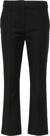 Sportmax Asiago raised-seam straight trousers - women - Cotton/Polyamide/Elastane - 48 - Black