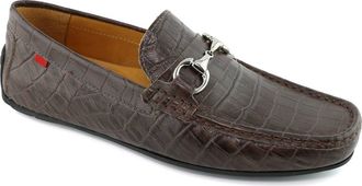 Marc Joseph New York Central Park Leather Slip on Buckle Loafer in Cafe Croco at Nordstrom, Size 11.5