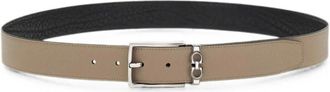 Ferragamo Taupe Textured Buckle Belt