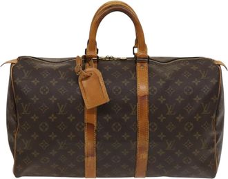 Louis Vuitton Keepall 45 Brown Canvas Travel Bag (Pre-Owned)