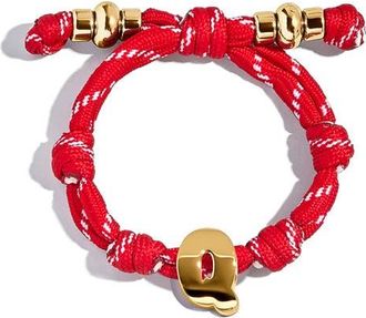 BaubleBar Knotty Initial Bracelet in Red Q at Nordstrom