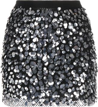 Tom Ford sequin-embellished miniskirt - women - Polyamide/Spandex/Elastane/Silk/Cotton/Viscose - 34 - Black