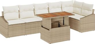 vidaXL Vidaxl - Garden Dining Set with Cushion Beige, Cream 100 x 55 x 73 cm