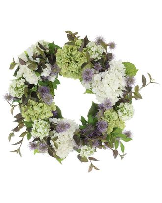 Creative Displays Inc. 22In Grapevine Wreath With Hydrangeas & Thistle