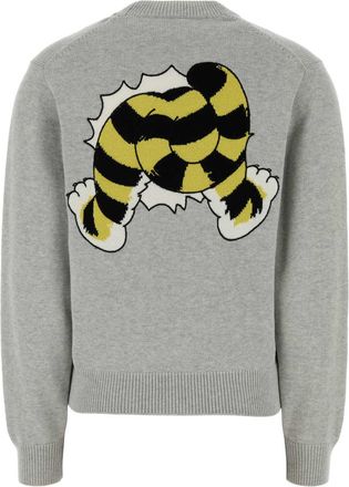 Kenzo Womens Sweater Gray Wool Cotton