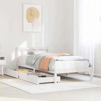 vidaXL Vidaxl - Estructura De Cama Sin Colch&oacute;n Madera Maciza Blanca 90x190 Cm