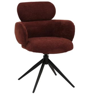 Hhg Hhg - Silla De Comedor 259, Silla De Cocina Tapizada, Giratoria Con Retorno Autom&aacute;tico, Tela (310 G/m&sup2;) Chenilla &Ouml;ko-tex, Marr&oacute;n Rojizo