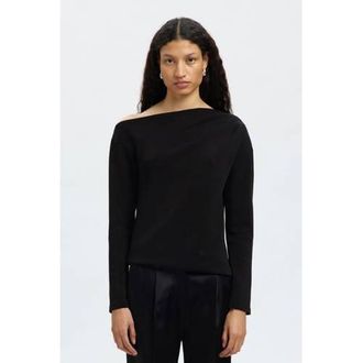 Selected asymmetrische top zwart