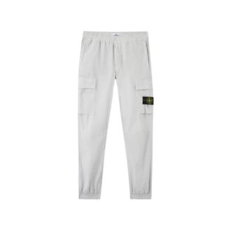 Stone Island Cargo Broek in Parel Grijs - Heren - Sweatpants - Grijs - W36 - Katoen - Broeken