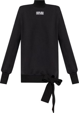 Versace Jeans Couture logo-print cotton mini dress - women - Cotton - 42 - Black