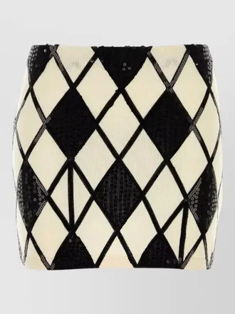 Blumarine embroidered cashmere mini skirt