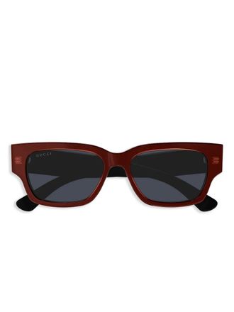 Gucci rectangle-frame sunglasses - unisex - Acetate - 54 - Red