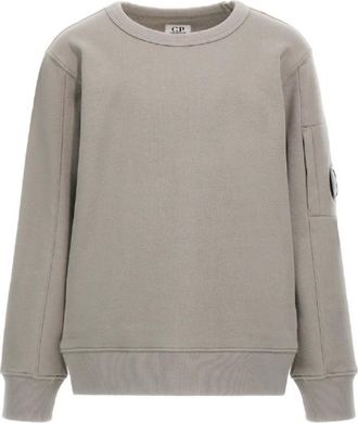 C.P. Company C.P. Company, Kids Sweatshirts, male, Gray, 6 Y, Kids Green Sweatshirt with Logo Patch