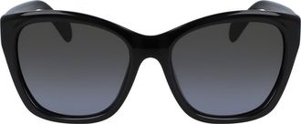 Ferragamo 56mm Square Cateye Sunglasses in Black at Nordstrom Rack