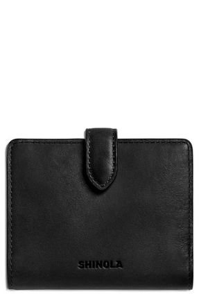 Shinola Small Leather Bifold Snap Wallet in Black at Nordstrom