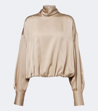 Brunello Cucinelli Blusa in raso di seta